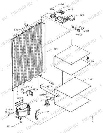 Взрыв-схема холодильника Electrolux EU6630C - Схема узла Functional parts
